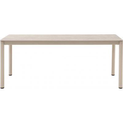 House Nordic Jídelní zahradní stůl obdélníkový ALCUDIA 90x200 cm, hliník a umělý kámen, pískový – Zboží Mobilmania