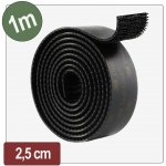 Quadrios 26CA808 pásek se suchým zipem, kulaté hlavičky, (d x š) 1 m x 25 mm, černá, 1 m – Hledejceny.cz