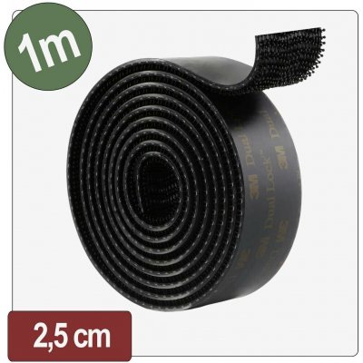 Quadrios 26CA808 pásek se suchým zipem, kulaté hlavičky, (d x š) 1 m x 25 mm, černá, 1 m – Hledejceny.cz