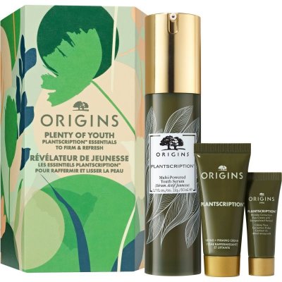 Origins Plenty of Youth Plantscription™ Plantscription™ Multi-Powered Youth Serum omlazující pleťové sérum 50 ml + Plantscription™ Lifting & Firming Cream hydratační krém na obličej s peptidy 15 ml + – Zboží Mobilmania