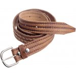 Kožený pásek pletený hnědý – Zboží Dáma