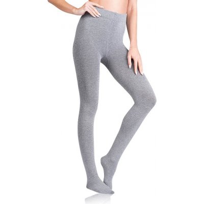 Bellinda Neprůhledné punčochové kalhoty FLEECE COTTON 100 DEN šedá – Zboží Dáma