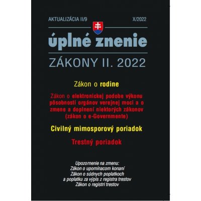 Aktualizácia II/9 / 2022 - e-Government a Civulný mimosporový poriadok - Poradca s.r.o. – Hledejceny.cz
