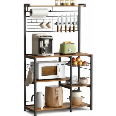 Goleto Stojací police do kuchyně 42 x 90 x 167,3 cm | hnědá + černá – Hledejceny.cz