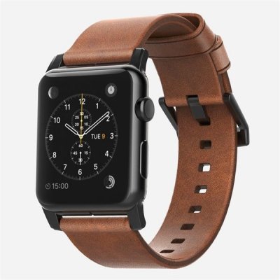 Nomad Modern kožený řemínek Apple Watch černý NM1A4RBM00