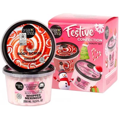 Organic Shop Festive Confection tělový peeling 250 ml + tělové suflé 250 ml – Hledejceny.cz