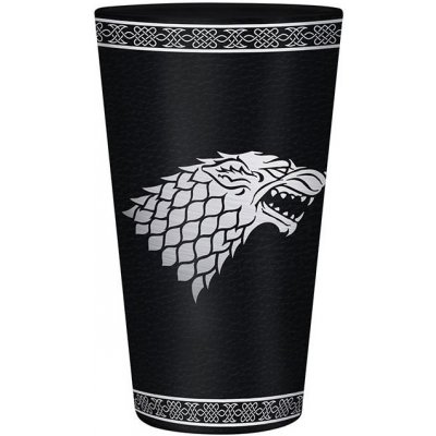 ABYstyle Sklenice Game of Thrones Stark Logo černá 500 ml – Zboží Mobilmania