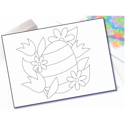 Radost v písku Šablona na pískování vajíčko v květech A4 210 x 297 mm – Sleviste.cz