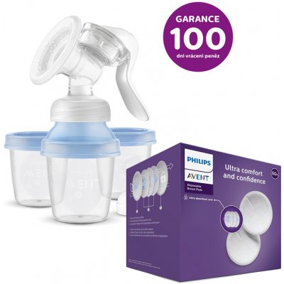 Philips AVENT manuální s VIA systémem a Prsní vložky jednorázové 60 ks – Hledejceny.cz