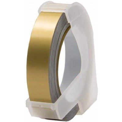 Dymo S0898163 Omega, 9mm x 3m, bílý tisk / zlatý podklad, kompatibilní páska