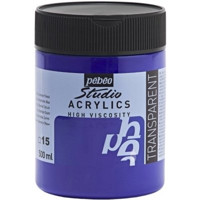 Pébéo Studio Acrylics Akrylová barva 15 Dark Ultramarine Blue 500 ml – Hledejceny.cz