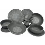 Clay keramická jídelní souprava Grey Wood talíře misky hrnky 10 ks – Zboží Dáma