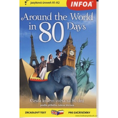 Cesta kolem světa za 80 dní / Around The World in 80 Days - Zrcadlová četba (A1- - Verne Jules, Brožovaná