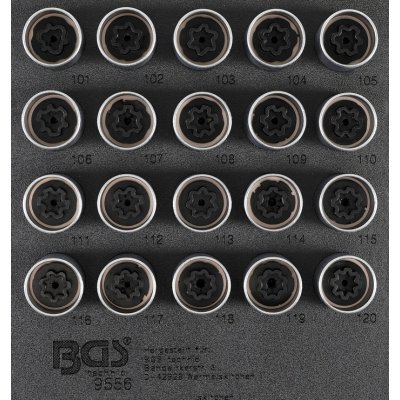 BGS Technic BGS 109556 Nástrčné hlavice 17 mm pro bezpečnostní šrouby kol Opel/Vauxhall (typ A) (Sada 20 dílů) – Zbozi.Blesk.cz