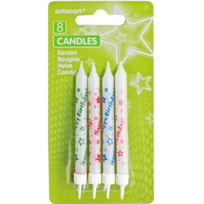 Godan Dortisimo svíčky stříbrné s nápisem Happy Birthday – Zbozi.Blesk.cz