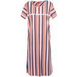 dlouhá noční košile s krátkým rukávkem kostička oranžová – Zboží Dáma