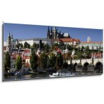 Obraz s hodinami 1D panorama - 120 x 50 cm - prague castle pražský hrad – Hledejceny.cz