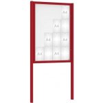 PROCITY Venkovní vitrína Classique, 16 x A4, včetně sloupků, červená | Zboží Auto