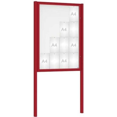 PROCITY Venkovní vitrína Classique, 16 x A4, včetně sloupků, červená | Zboží Auto