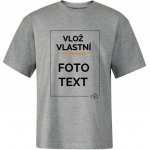 Oversized tričko s potiskem šedá – Zboží Mobilmania