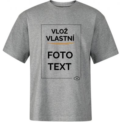 Oversized tričko s potiskem šedá – Zboží Mobilmania