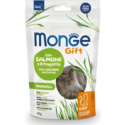 Monge gift Cat Plněné polštářky s lososem a šantou kočičí 60 g – Zboží Mobilmania