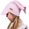 Dětská čepice Dětský šátek na hlavu s kšiltem baby pink