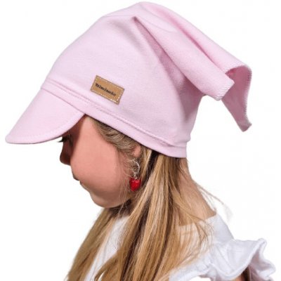 Dětský šátek na hlavu s kšiltem baby pink – Zboží Mobilmania