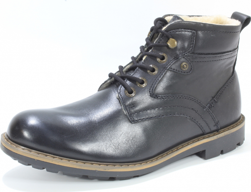 Pánská kožená zimní zateplená obuv PZ 1059-49 s membránou černá