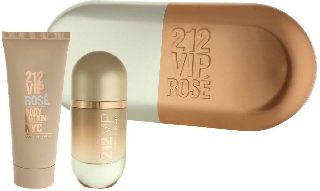 Carolina Herrera 212 VIP Rose EDP 50 ml + tělové mléko 100 ml dárková sada