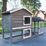 vidaXL králíkárna šedá/bílá 145 x 45 x 85 cm dřevo – Zboží Dáma