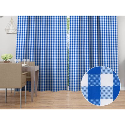 Biante Dekorační závěs TF-070 Modro-bílá kostka 140x190 cm – Hledejceny.cz