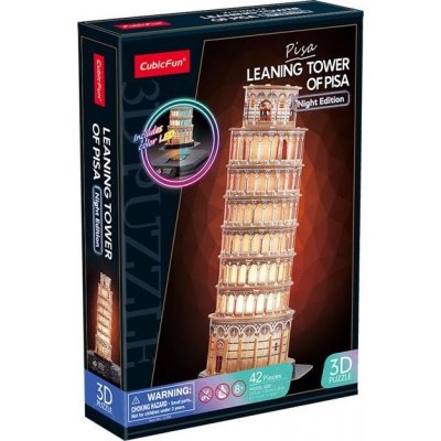 CUBICFUN 3D puzzle Svítící Šikmá věž v Pise 42 ks