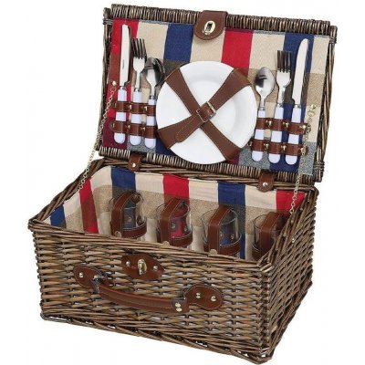 Cilio LENNO Piknikový koš pro 4 osoby proutěný tmavě hnědý – Zboží Dáma