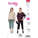 Střih Burda 6098, návod k šití: volné tričko se 3/4 rukávem pro plnoštíhlé – Zboží Dáma