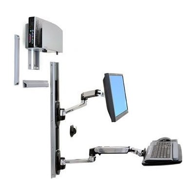 Ergotron LX Wall Mount System, systém ů na zeď, monitor all in one, klávesnice, myš 45-247-026 – Zboží Mobilmania