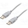 usb kabel BQ Cable CAB-USBAA/1 USB 2.0, USB A vidlice, z obou stran, 1m, šedý