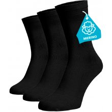 Zvýhodněný set 3 párů MERINO vysokých ponožek Vlna černé