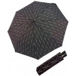 Doppler Mini Fiber Black & White deštník dámský skládací odlehčený s bordurou černý – Sleviste.cz