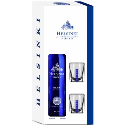 Helsinki Vodka Blue Metallic Edition 40% 0,5 l (dárkové balení 2 sklenice) – Sleviste.cz
