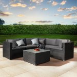 FurniGO Sedací souprava Nassau tmavě-šedá – Zboží Mobilmania