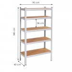 Kovový regál 180x90x40 cm, 5 polic SPRINGOS HA5161 – Zboží Dáma