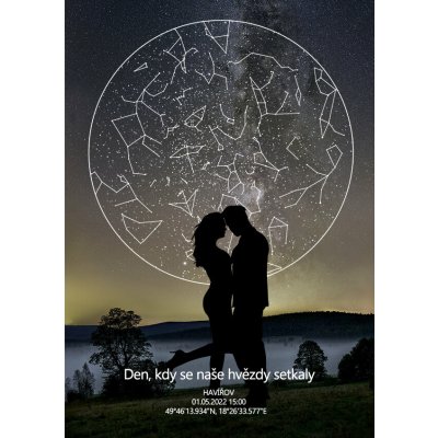 Hvězdná mapa okamžiku pro páry – Zboží Dáma