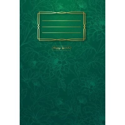 Happy Spirit Sešit Premium zelené květy A5 tečkované linky – Zboží Dáma
