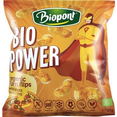 Biopont Bio Power Bezlepkové Kukuřičné křupky s příchutí pizza 55 g – Zbozi.Blesk.cz