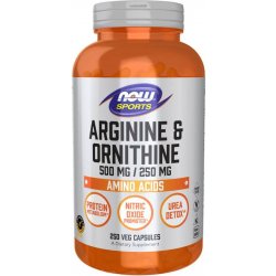 Now Foods Foods L-Arginin a L-Ornithin 250 kapslí