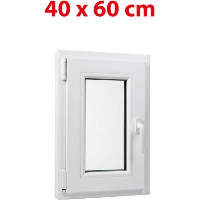Okna hned Aplast 60 Plastové okno 400 x 600 mm otevíravě-sklopné levé bílé pro vedlejší prostory – Sleviste.cz