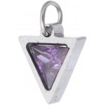 Přívěsek trojuhelník s barevným kamenem chirurgická ocel - Barva zirkonů Tanzanit TC 463 – Zboží Mobilmania