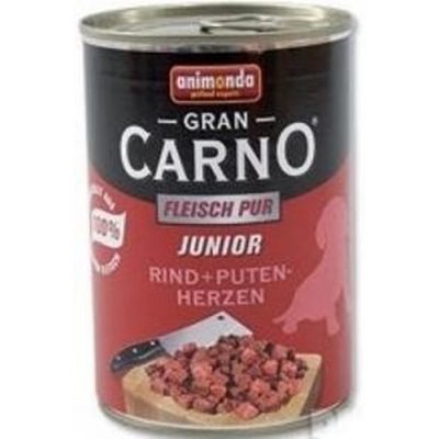 Animonda Gran Carno Junior konzerva pro psy hovězí+krůtí srdce 400 g