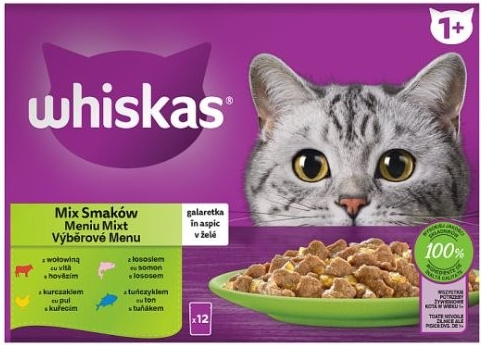 Whiskas Mixovaný výběr ve šťávě 12pack 1020 g